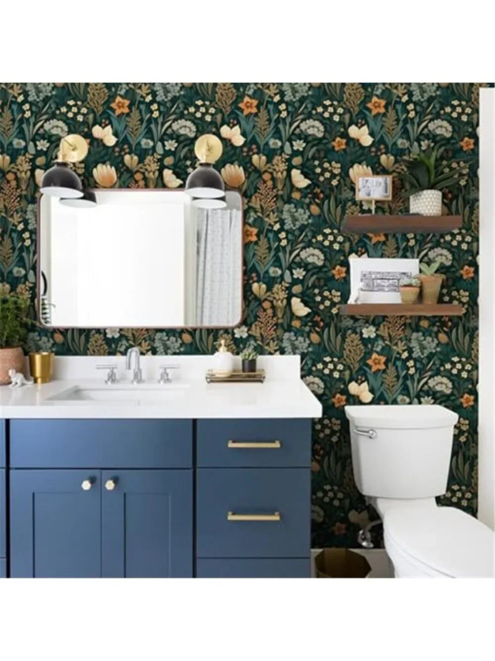 Dark Floral Peel Stick Wallpaper Vintage Vinyl Removable Contact Paper Decor